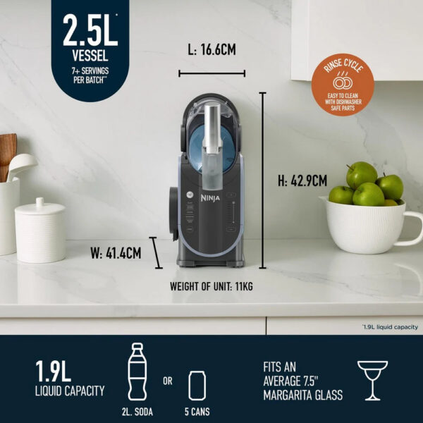 Ninja FS301UK SLUSHi Frozen Drink Maker, Arctic Blue/Grey - Image 8