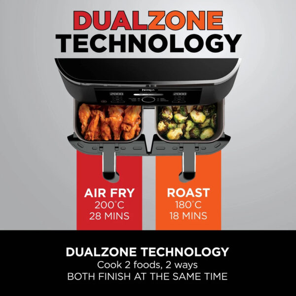 Ninja Foodi 4-in-1 Dual Zone Air Fryer - [AF200UK] 7.6L - Image 4