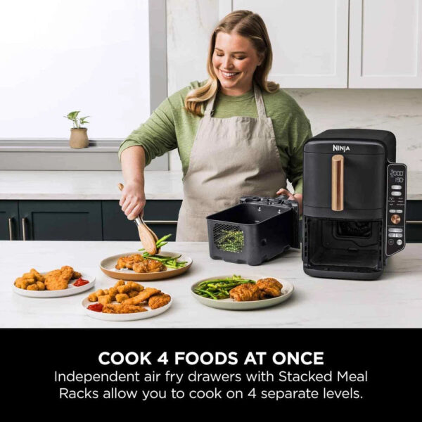 Ninja Double Stack XL Air Fryer - [SL400UK] Dual Zone, Copper - Image 4