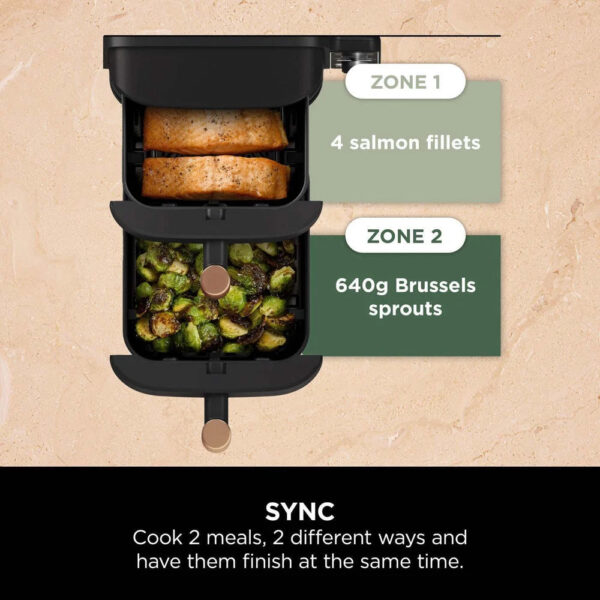 Ninja Double Stack XL Air Fryer - [SL400UK] Dual Zone, Copper - Image 10